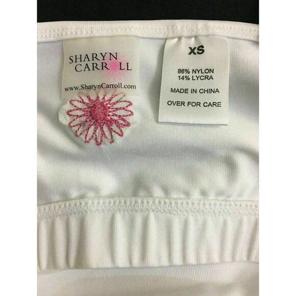 Sharyn Carroll Womens New W Tag Solid White Athletic Sports Bra Top Xs - Picture 7 of 8